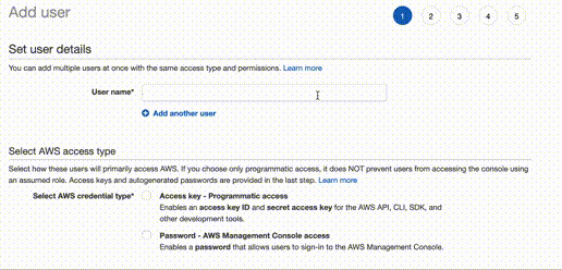 Create User in IAM