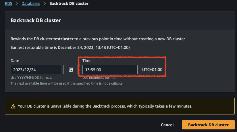 Backtrack to 13:55