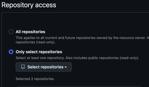 Only select repositories