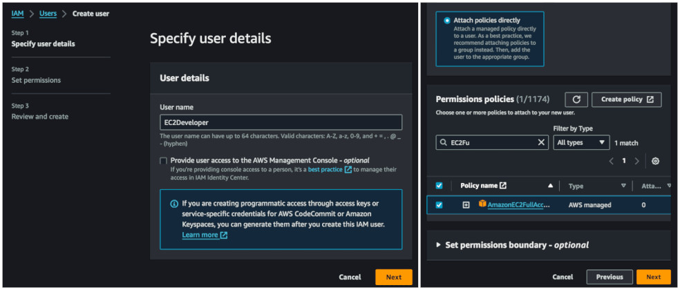 Creating the user
