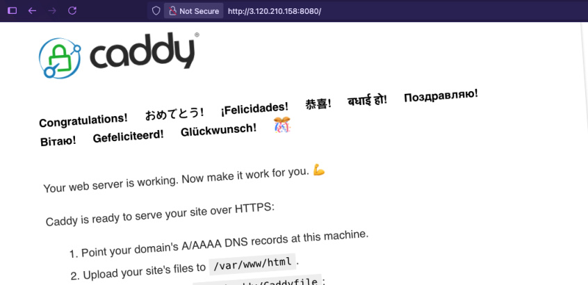 Default Caddy page