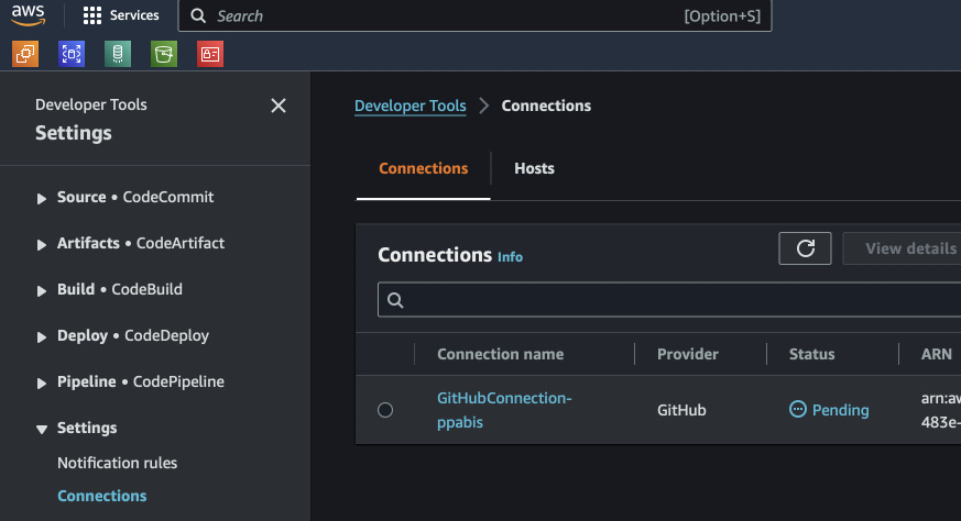 Pending connection