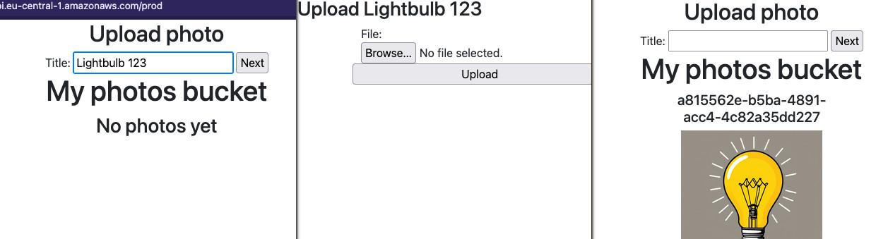 Uploading of photos