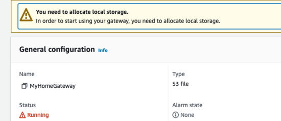 Allocate storage