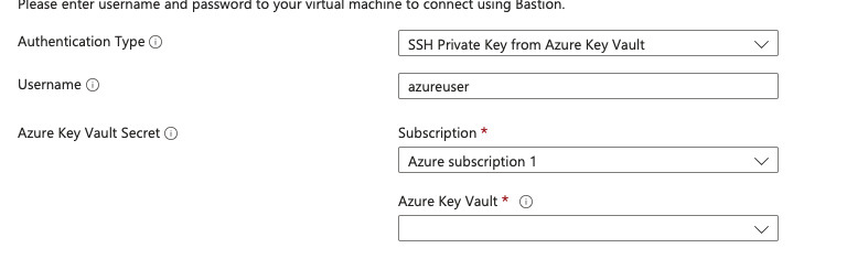 Azure Key Vault option in Bastion