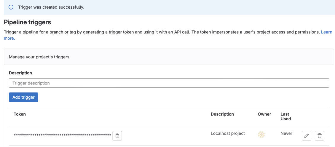 Trigger token